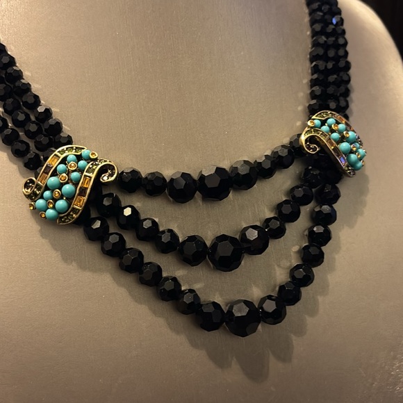 Authentic Heidi Daus “Return from Grace” Black Crystal Necklace - Picture 2 of 13